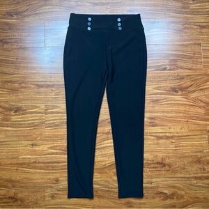 3/$25 SOHO Girls Black High Waist Button Detail Stretch Legging Pant Size Medium